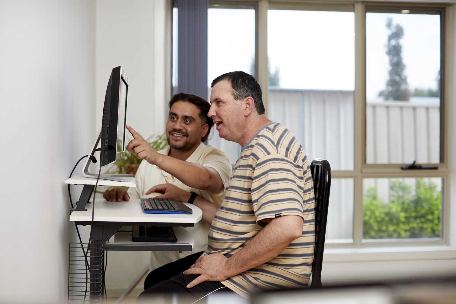 Client with support worker